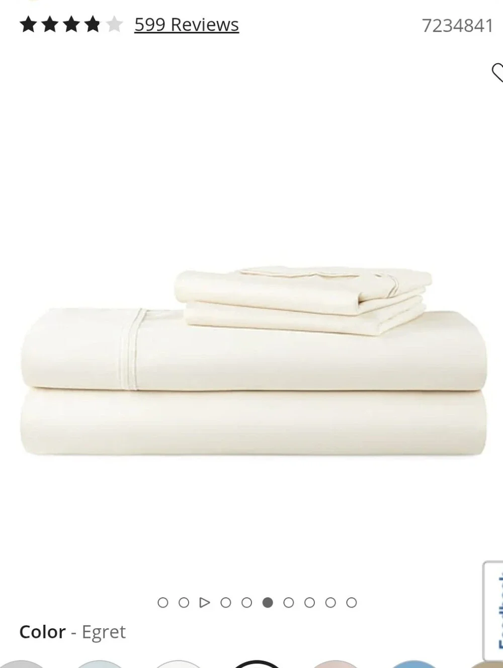 New Liz Claiborne Luxury Performance Queen Sheet Set Off White Cotton Blend 1000